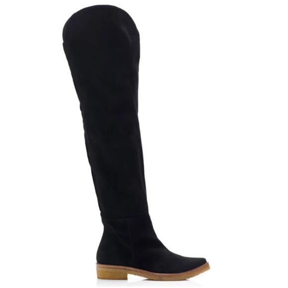 Free People Black Suede Leather Banks Over The Knee Boots Sz.40(US 9.5) NWOB - Picture 3 of 16